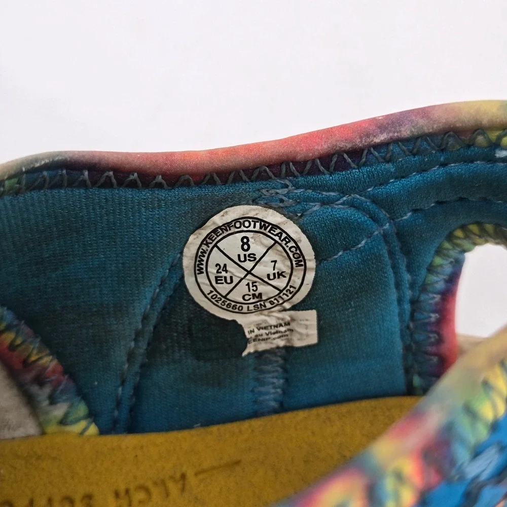 KEEN Kids Knotch River OT Blue Yellow Tie Dye Water Sandals Size 8 Toddler GUC